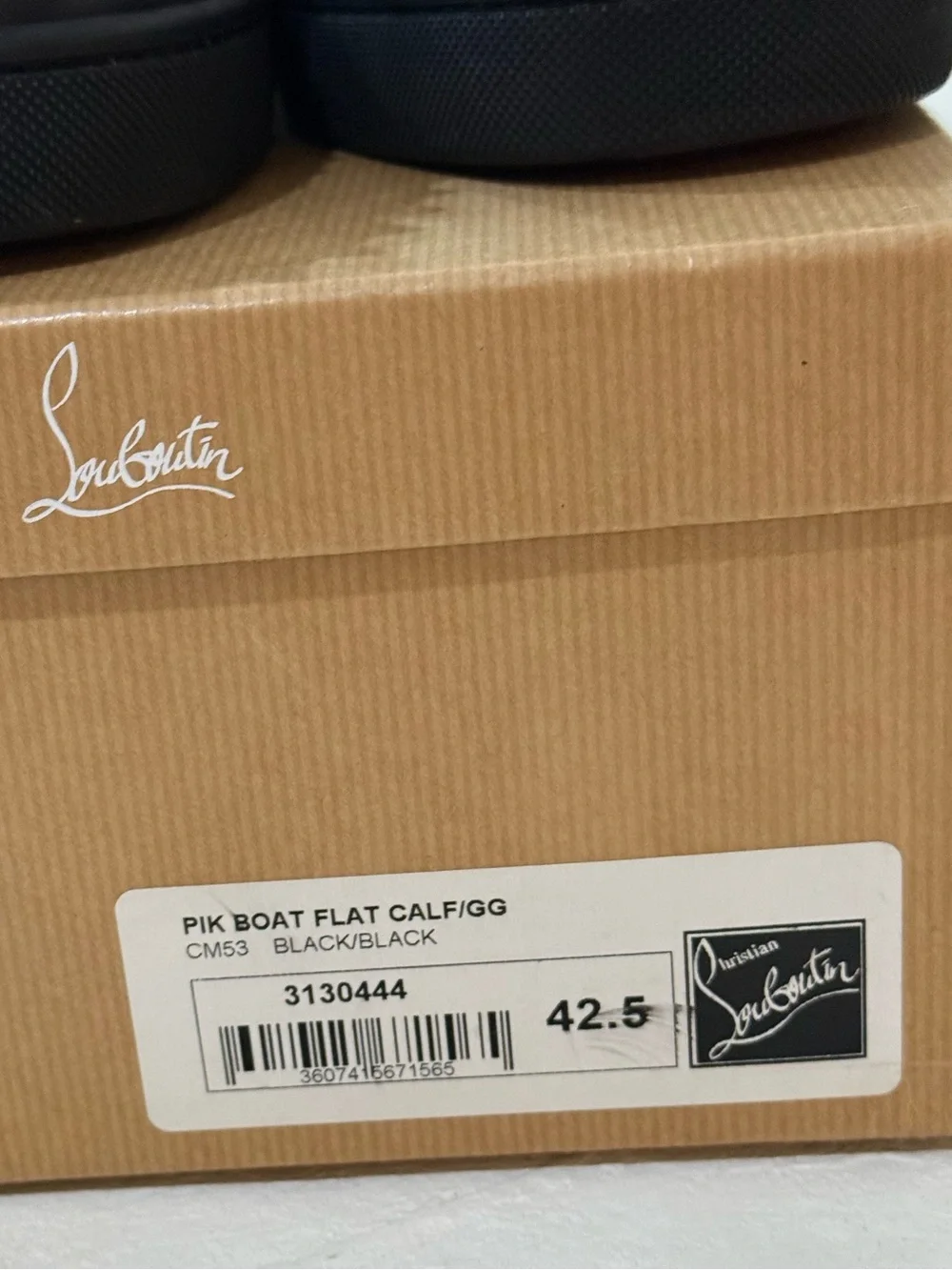 Christian Louboutin PIK BOAT FLAT CALF/GG in black